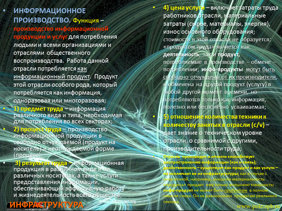 Функции изготовителя. Производство информационного продукта. Отрасли информационной инфраструктуры. Функции производства. Производство и потребление информационных продуктов и услуг.