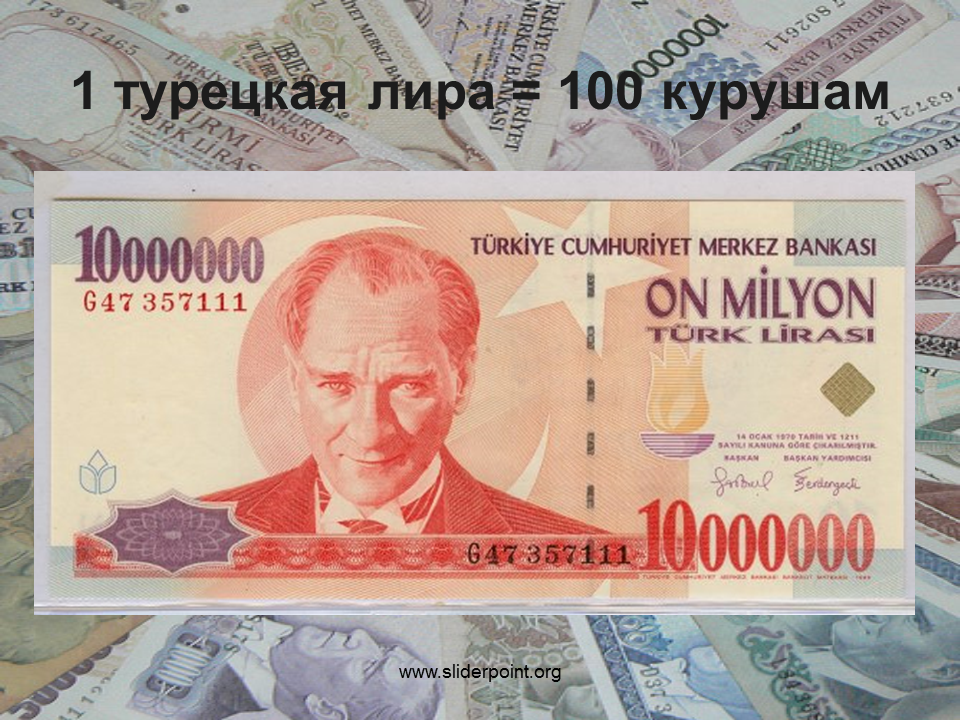 Денежная валюта в Турции. Турецкие купюры.