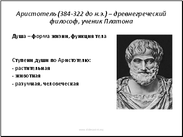 Аристотель (384-322 до н.э.) – древнегреческий философ, ученик Платона