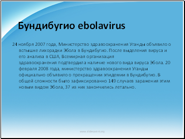 Ѕундибугио ebolavirus