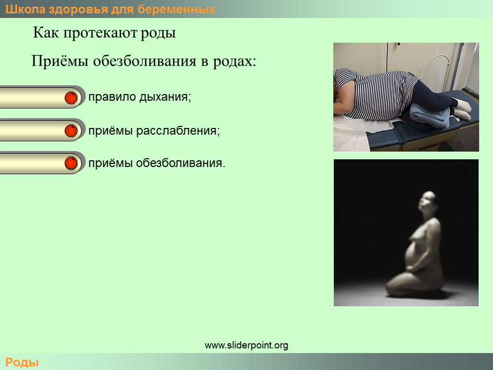 Как облегчить схватки во время. Приемы обезболивания родов. Приемы обезболивания при родах. Приемы правильного дыхания в родах. Приемы обезболивания схваток в родах.