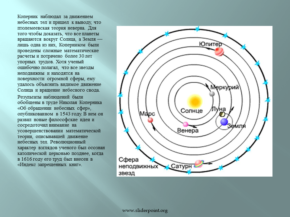 Какой ученый доказал что земля вращается. Гелиоцентрическая система Коперника.