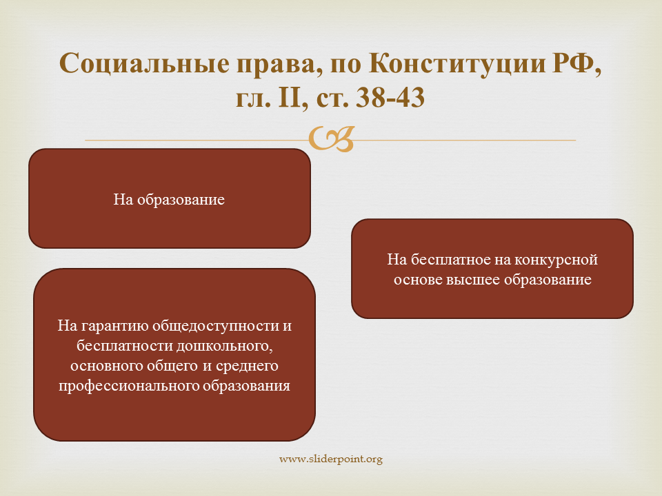 Право человека на образование относится к правам. Примеры социальных прав.