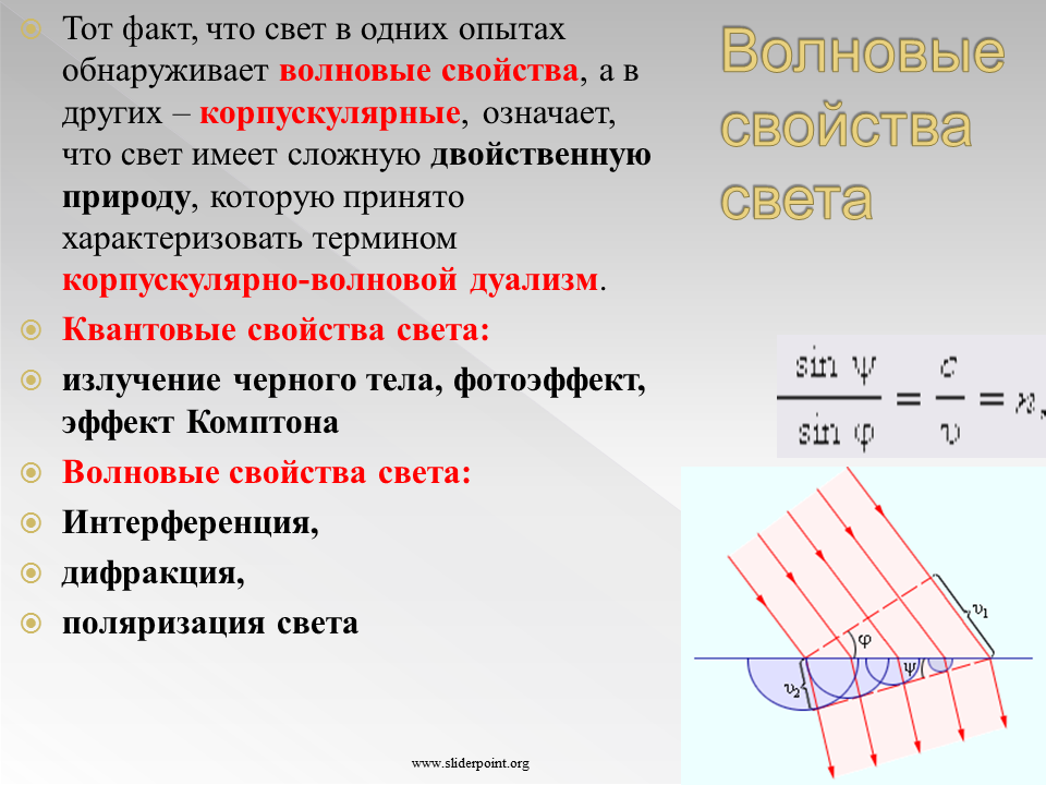 Волновая характеристика света.. Волновые свойства свет. Волновые и корпускулярные свойства света. Корпускулярные свойства света.