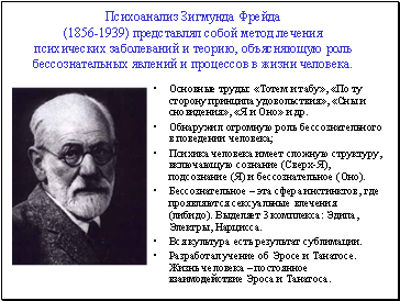 Психоанализ Зигмунда Фрейда (1856-1939)