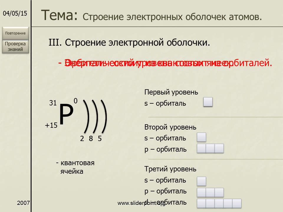 Селен слои электронов